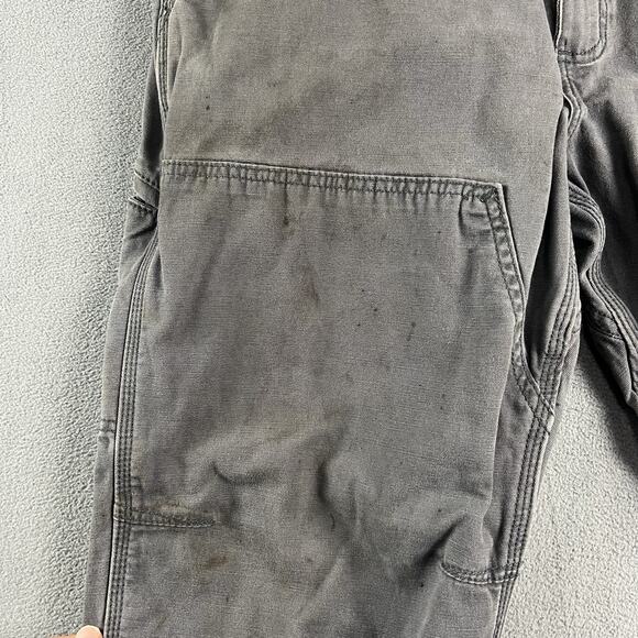 Carhartt Pants Mens 36X30 Gray Carpenter Double Knee Distressed Workwear - Picture 4 of 16